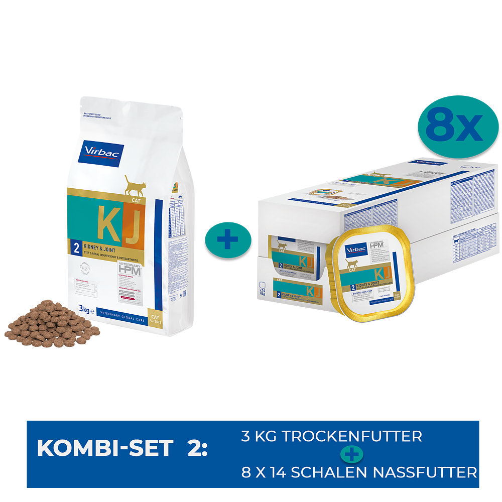 Set KJ2 Cat Kidney & Joint + Nassfutter von Virbac